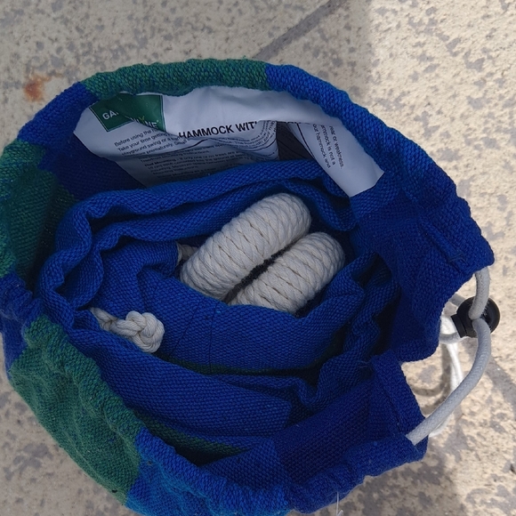 Blue and Green Hammock with Carry Bag - Picture 4 of 7